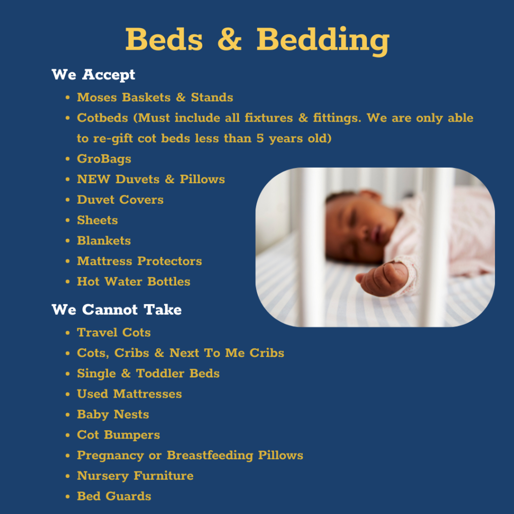 Donation Guide - Beds & Bedding